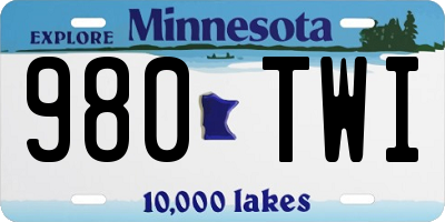 MN license plate 980TWI