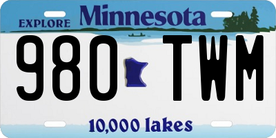 MN license plate 980TWM