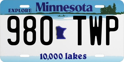 MN license plate 980TWP