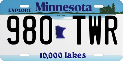 MN license plate 980TWR