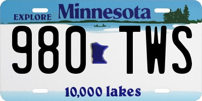 MN license plate 980TWS