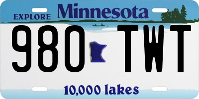 MN license plate 980TWT