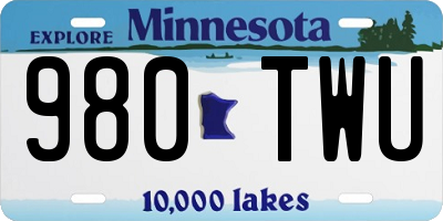 MN license plate 980TWU