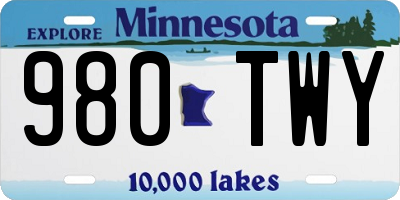 MN license plate 980TWY