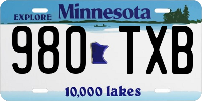 MN license plate 980TXB