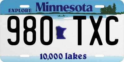 MN license plate 980TXC