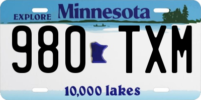 MN license plate 980TXM