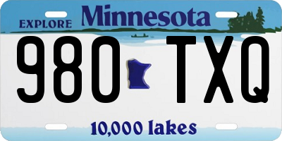 MN license plate 980TXQ