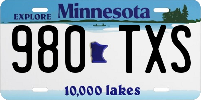 MN license plate 980TXS