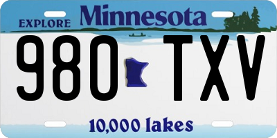MN license plate 980TXV