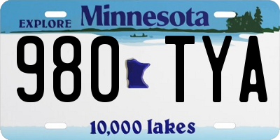 MN license plate 980TYA