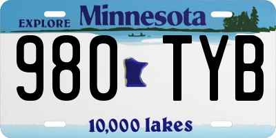 MN license plate 980TYB