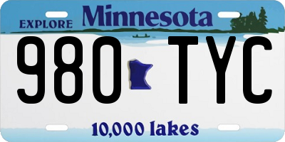 MN license plate 980TYC