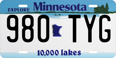 MN license plate 980TYG