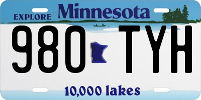 MN license plate 980TYH