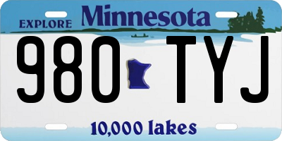 MN license plate 980TYJ