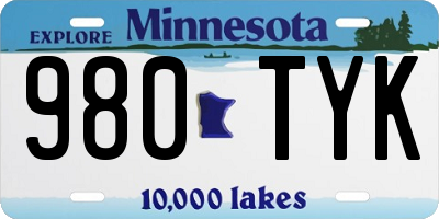 MN license plate 980TYK