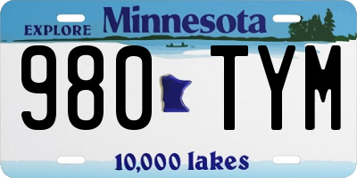MN license plate 980TYM