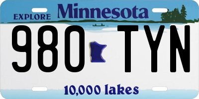 MN license plate 980TYN