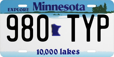 MN license plate 980TYP