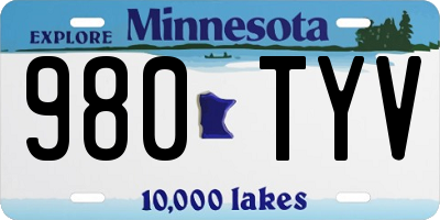 MN license plate 980TYV