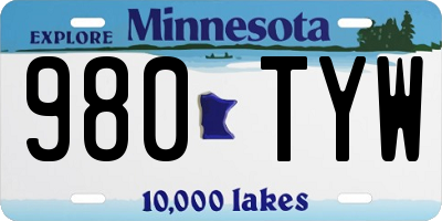 MN license plate 980TYW