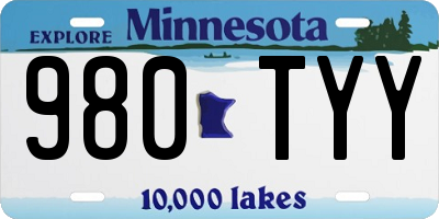 MN license plate 980TYY