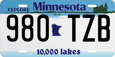 MN license plate 980TZB