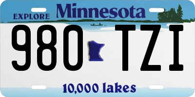 MN license plate 980TZI