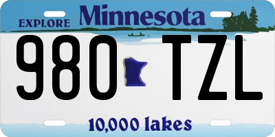 MN license plate 980TZL