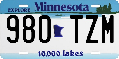 MN license plate 980TZM