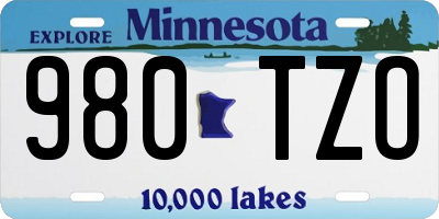 MN license plate 980TZO