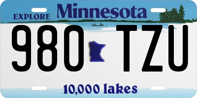 MN license plate 980TZU