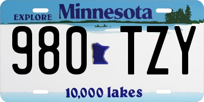 MN license plate 980TZY