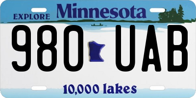 MN license plate 980UAB