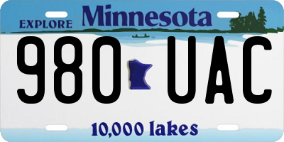 MN license plate 980UAC