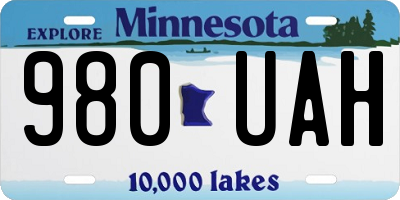 MN license plate 980UAH