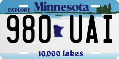 MN license plate 980UAI