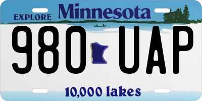 MN license plate 980UAP