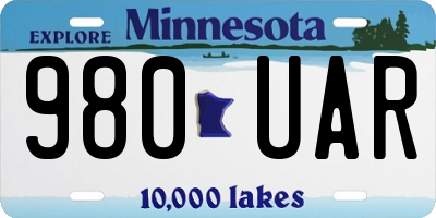 MN license plate 980UAR
