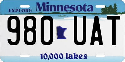 MN license plate 980UAT