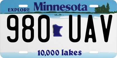 MN license plate 980UAV