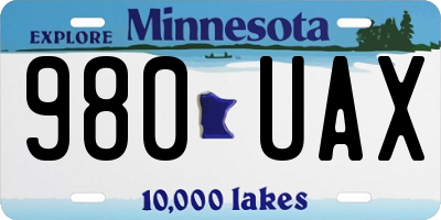 MN license plate 980UAX