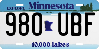 MN license plate 980UBF