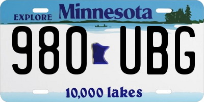 MN license plate 980UBG