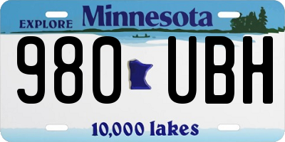 MN license plate 980UBH