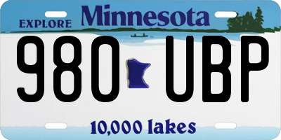 MN license plate 980UBP