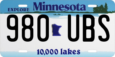 MN license plate 980UBS