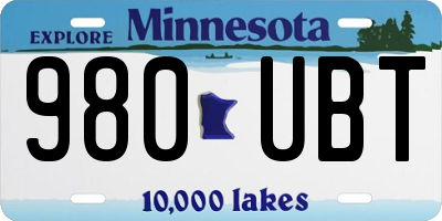 MN license plate 980UBT