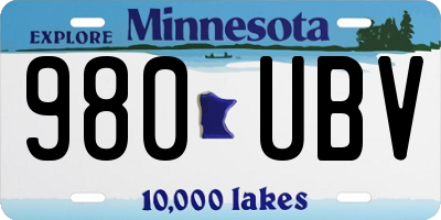 MN license plate 980UBV